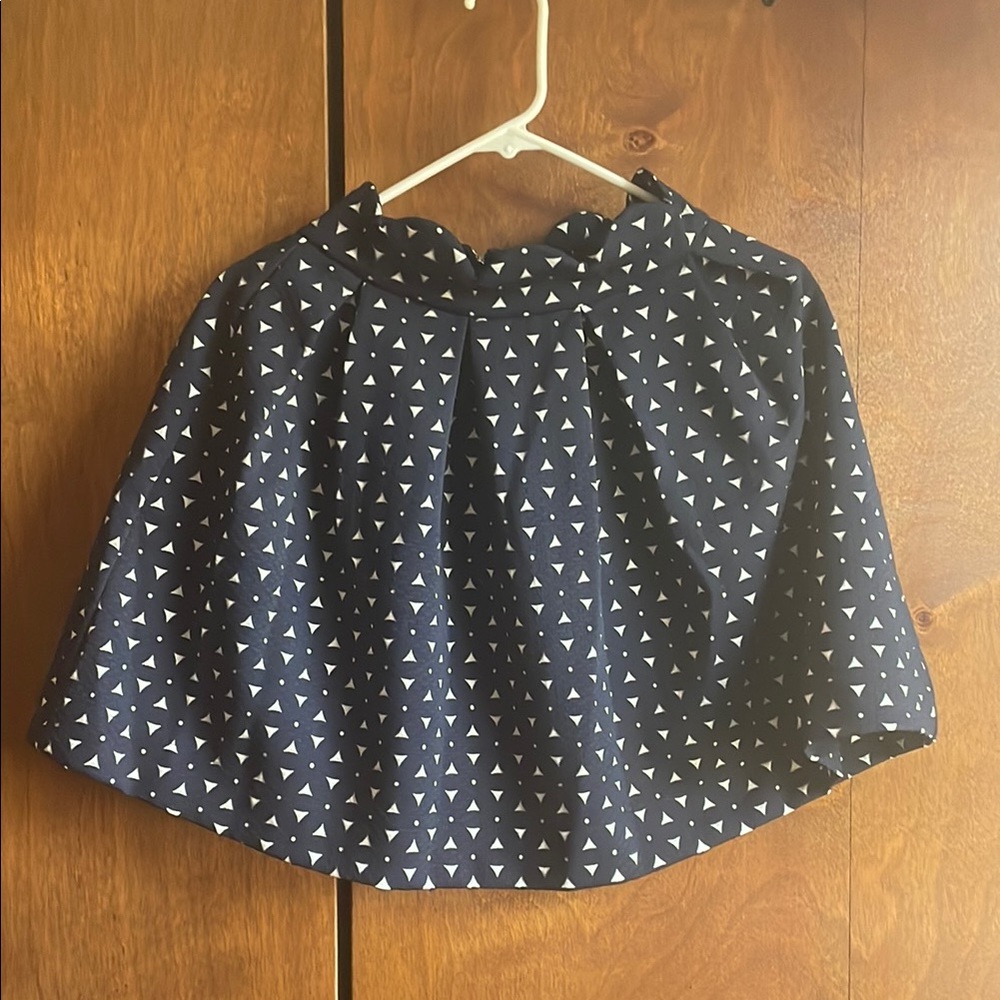 Navy Blue Patterned Women's Skirt